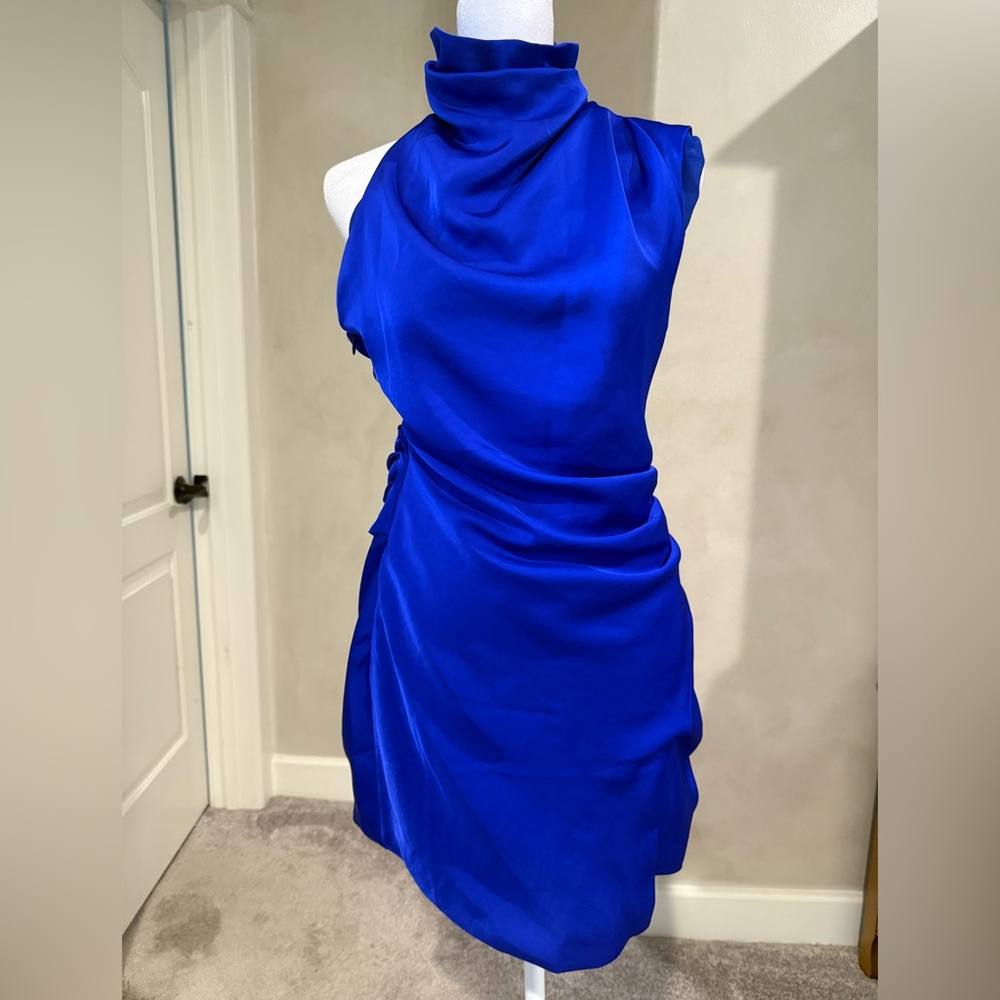 NWT MISHA OF NEW YORK Hope Satin Drape Mini Dress Size:Small - Picture 7 of 15